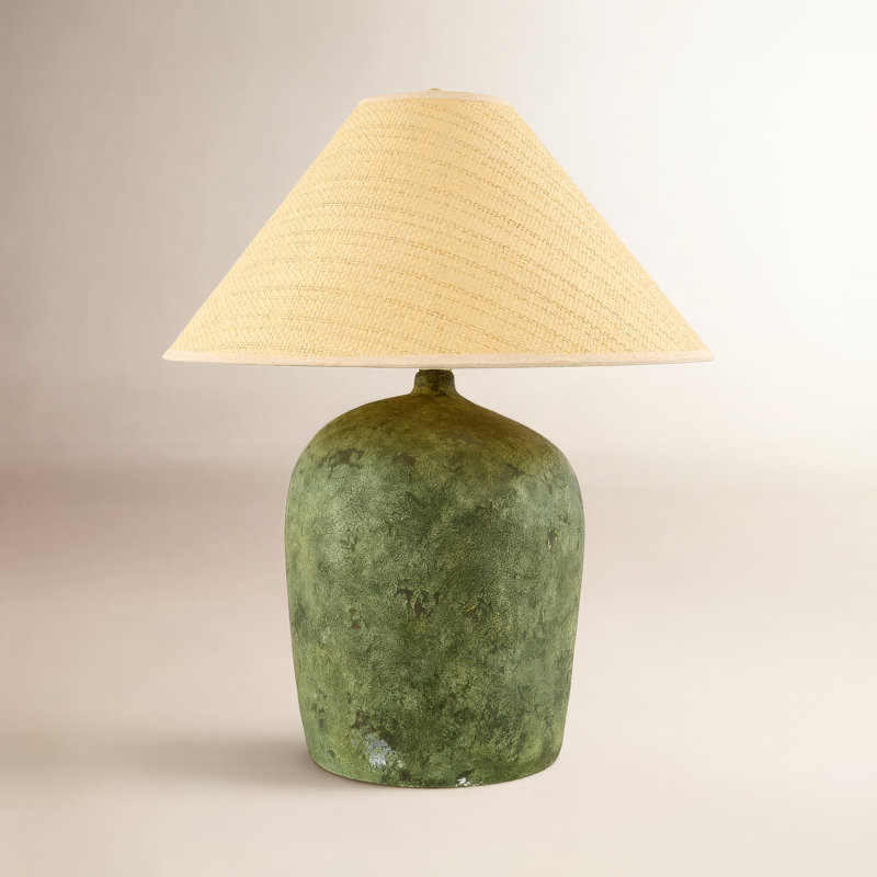Danica Table Lamp, Gray/White, Rattan Empire