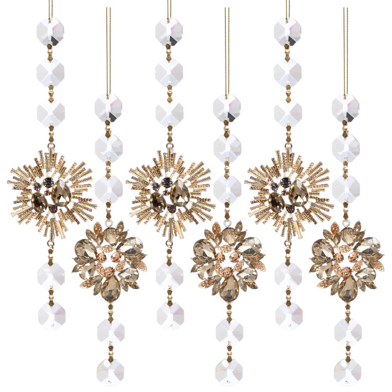 Jeweled Starburst Ornament, 8 Inches