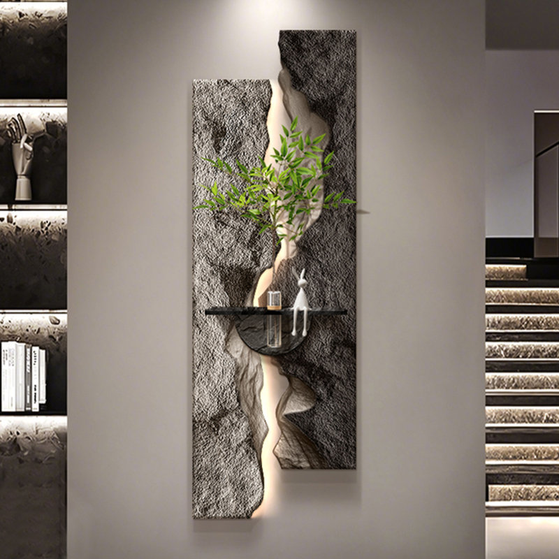 Gray, Dark grey Rectangular Manufactured Wood Wall art, 39.37" H x 13.78" W