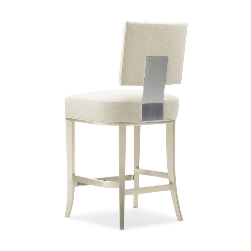 Reserved Seating Upholstered Stool, Counter Stool (26" Seat Height), Beige