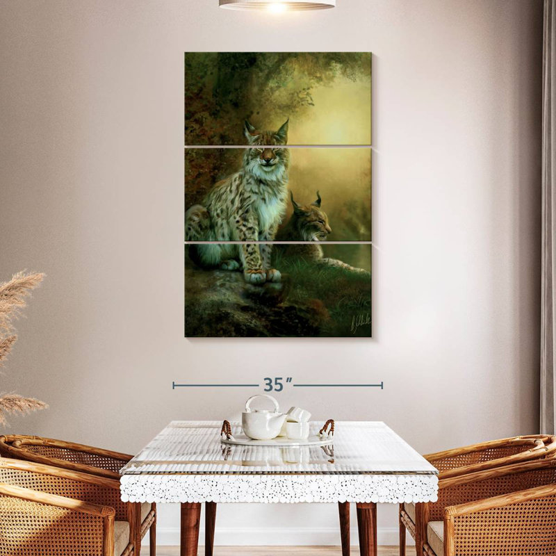 Brampt Two Lynxes, 32" H x 20" W