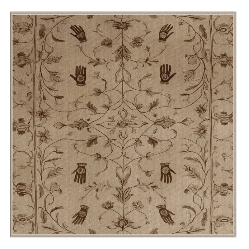 Tapis brun français lavable à la machine, Carré 6 pi