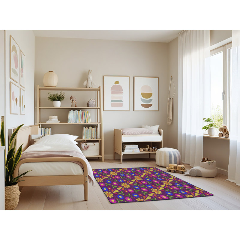 Floral Indoor Rug, Rectangle 4' x 6'