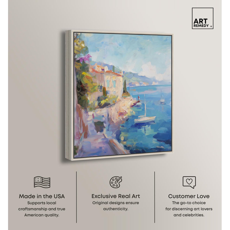 Impression sur toile «Harbor Hues» par Art Remedy, H 37 po x l 31 po, Cadre argenté