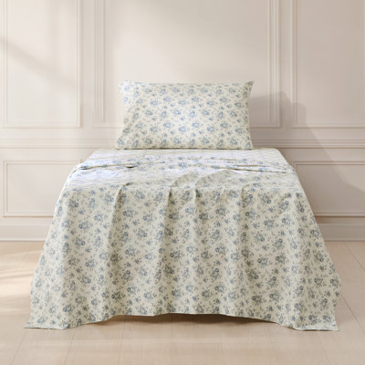 Rose Garden Cotton Sheet Set Blue