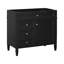 Base de meuble-lavabo noir 36 po seulement, meuble de rangement moderne en bois massif et panneau de fibres à densité moyenne, lavabo non inclus