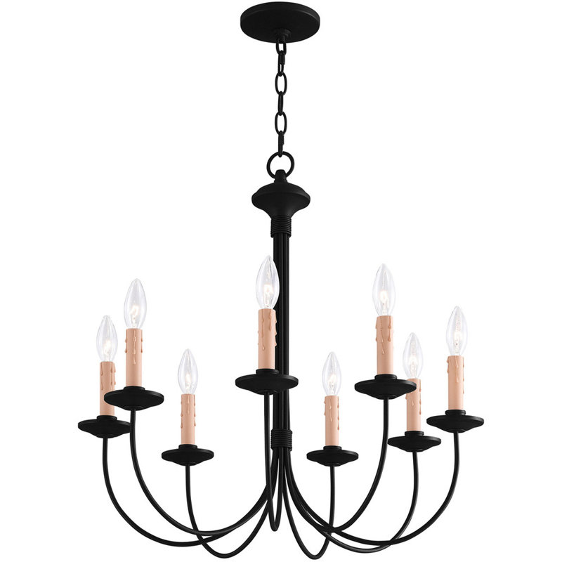 Analycia 8 - Light Dimmable Classic / Traditional Chandelier, No, 27" H x 26" W x 32" D