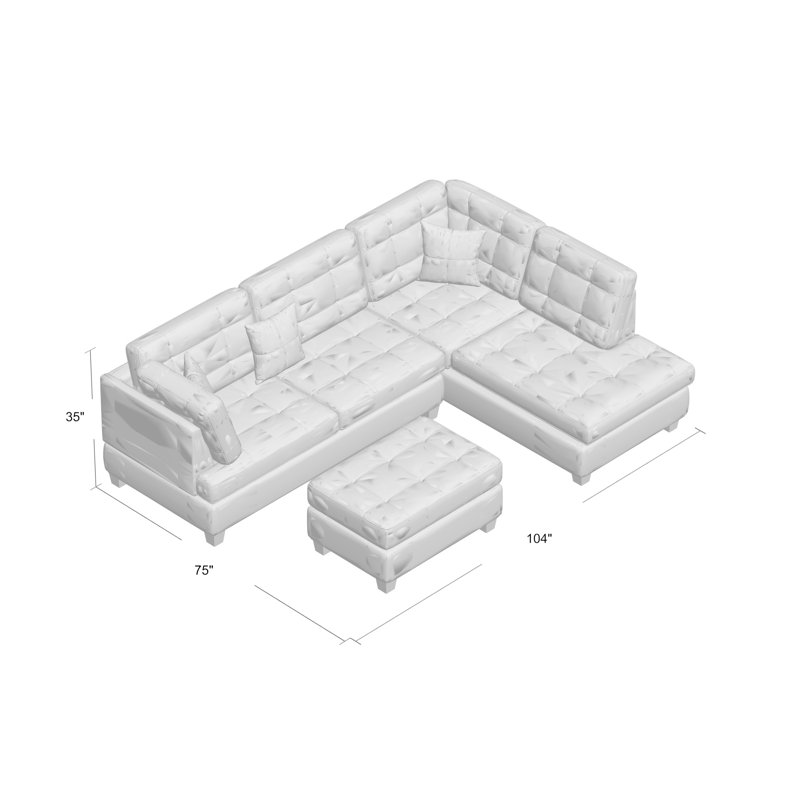 5 Seater Corner Sectional, Dark Coffee
