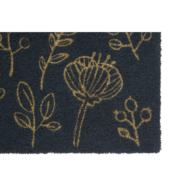 Manley Non-Slip Floral Indoor / Outdoor Doormat