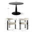 Ensemble de table de salle à manger pour 4 personnes avec table ronde et 4 chaises rembourrées en velours-1332190072