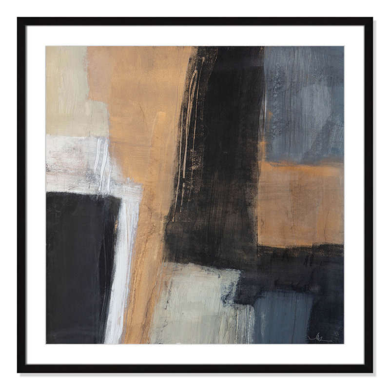 «Metallic Slate I» par Casa Fine Arts, Encadré de boîte noir, H 32 po x l 32 po x P 1,25 po