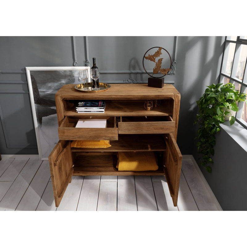 Bueno 120cm Solid Wood Sideboard, Brown
