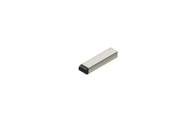 Deltana BDSR40U14 4" Contemporary Half-Cylinder Tip Baseboard Bumper, Solid Brass in Polished Nickel