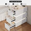Narrow 3-Drawer LED Smart White Bedside Table with Wireless Charger