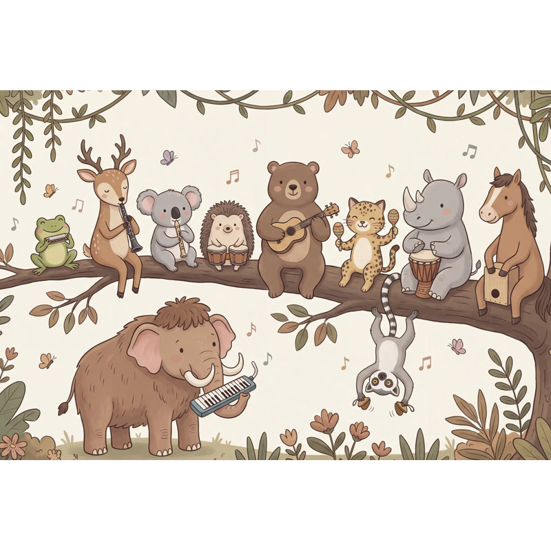 Papier peint animaux, décoration murale fantaisiste, Non-Woven Nonpasted, 120 po x 96 po