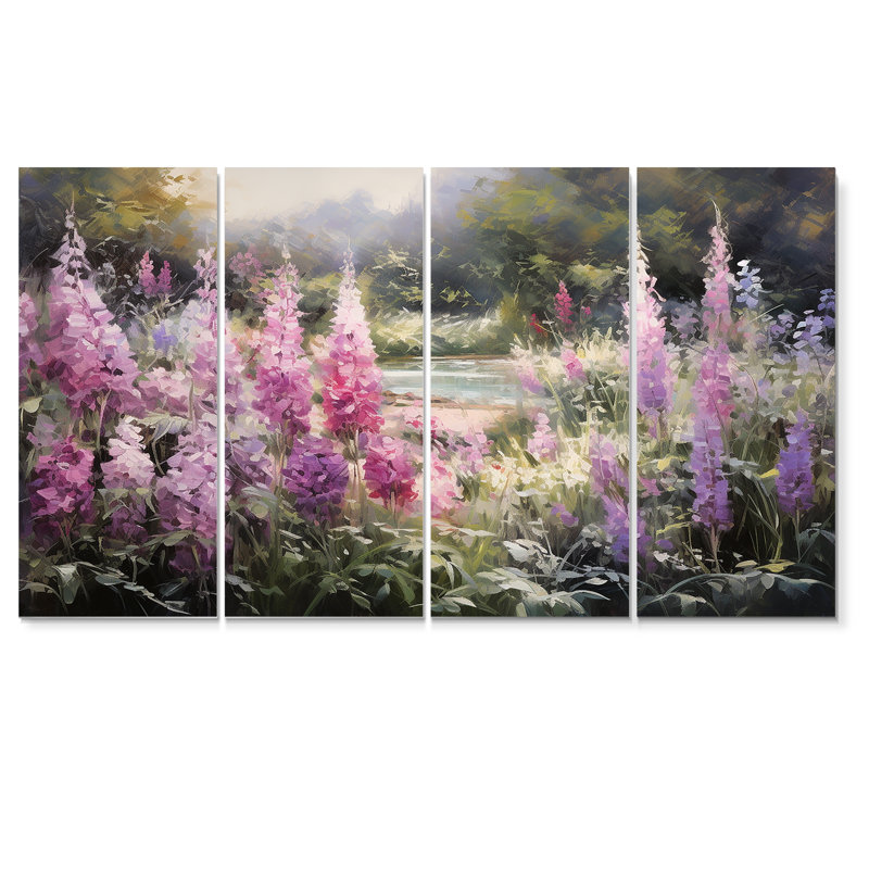 Eastham - Wildflowers, art mural pour le salon, 4 pièces, H 32 po x l 64 po