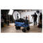 Chariot utilitaire pliable bleu avec roues tout-terrain et porte-gobelets - Chariot de jardin pliable robuste pour le camping, la plage et le magasinage