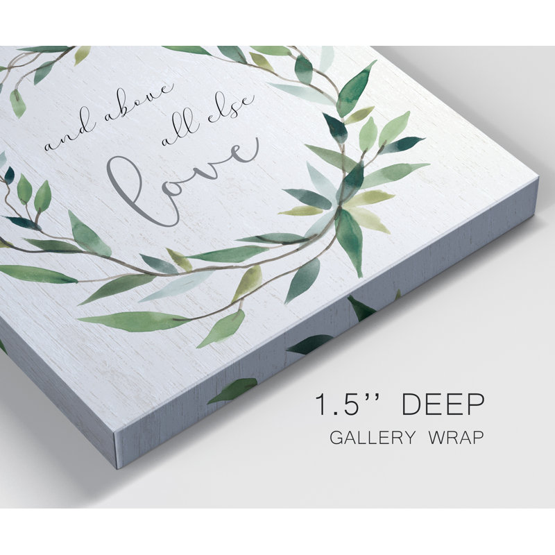 «Bay Leaf Love», reproduction d'art textuel sur toile tendue, H 24 po x l 24 po x P 1 po