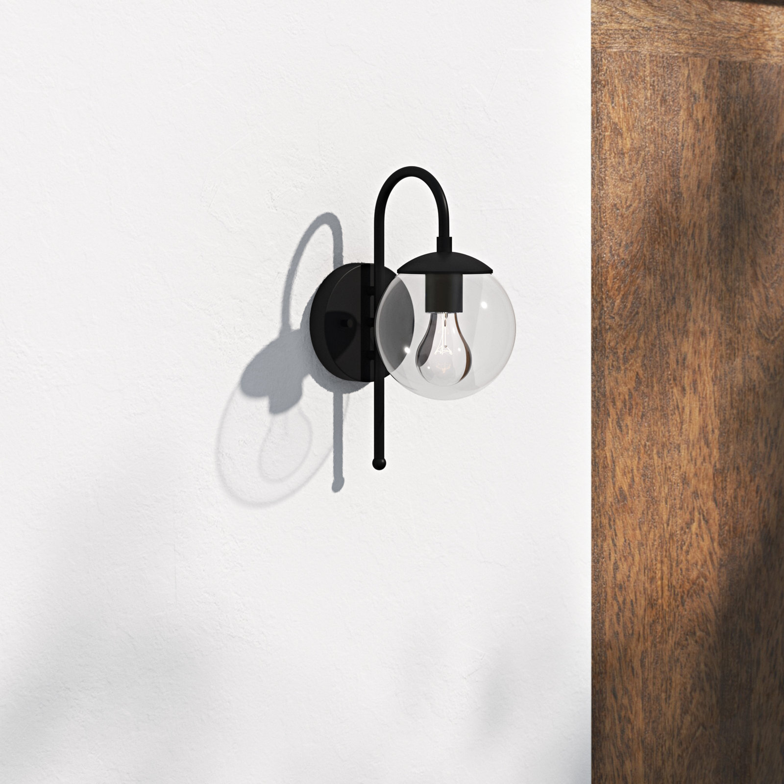 Elba Outdoor Wall Lantern, Matte Black