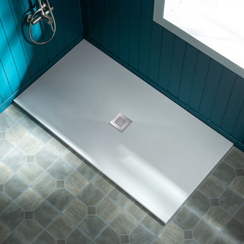 Lyon 47.75-in L x 32-in W Zero-Threshold End-Drain Shower Base with Center Drain Placement, Matching Decorative Drain Plate and Tile Flange, Wheel Chair Access, Low Profile
