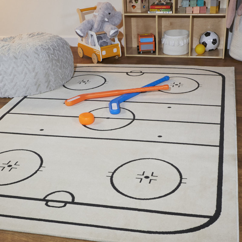 Tottenville Rectangle Geometric Polypropylene Plastic Rug, Rectangle 3'11" x 5'7"