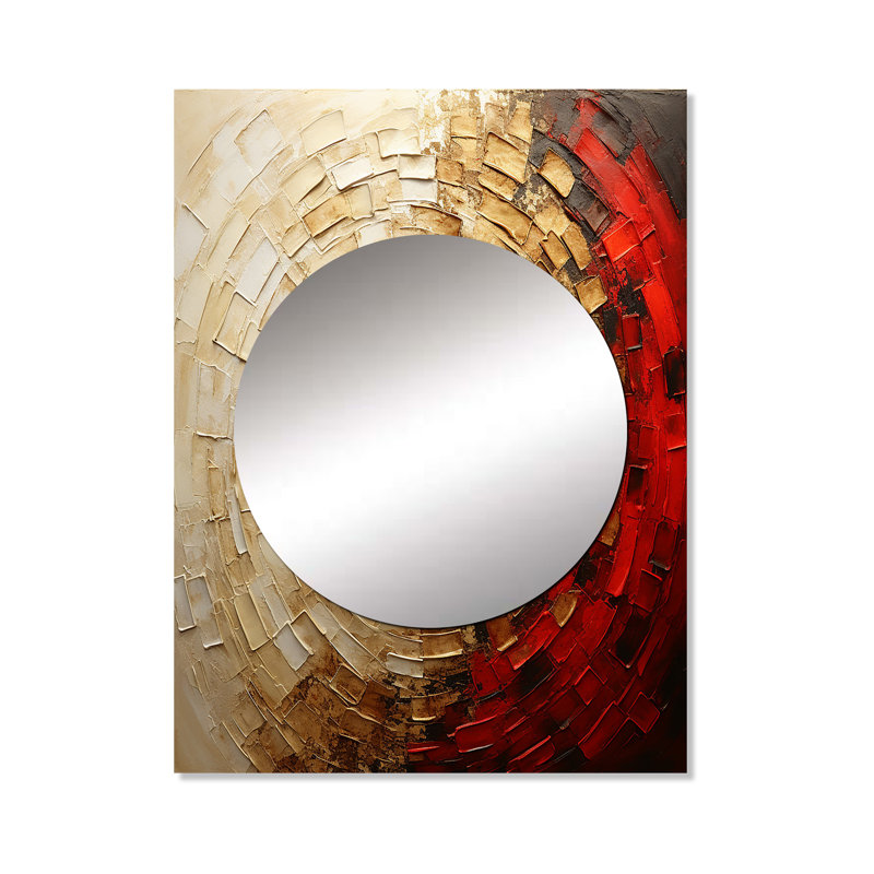 Akinside or rouge minimalisme spirales poteries - abstrait spirales murales décoratives, miroir moderne et contemporain, art imprimé en métal
