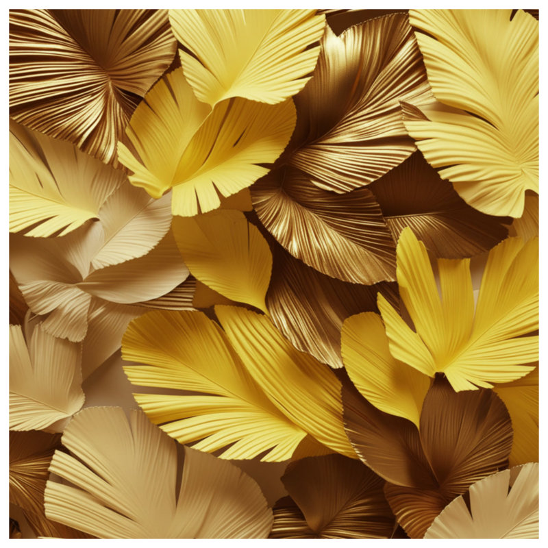 Couvertures texturées à feuilles de palmier, L 50 po x H 60 po, Medium Gold Medium Beige