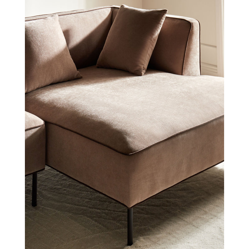 3 Seater Corner Sectional, Light Brown, Right Hand Facing
