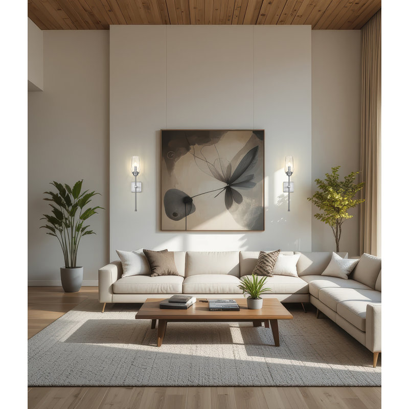 25.25 inch Brushed Nickel 1 Light Wall Sconce, Brushed Nickel
