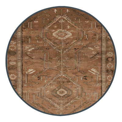 Machine Washable Turkish Brown Area Rug