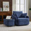 Chaise pivotante rembourrée avec repose-pieds avec rangement-101644158
