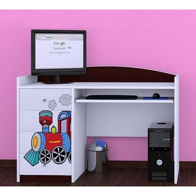 Cayden 125cm Computer Desk, Dark Brown