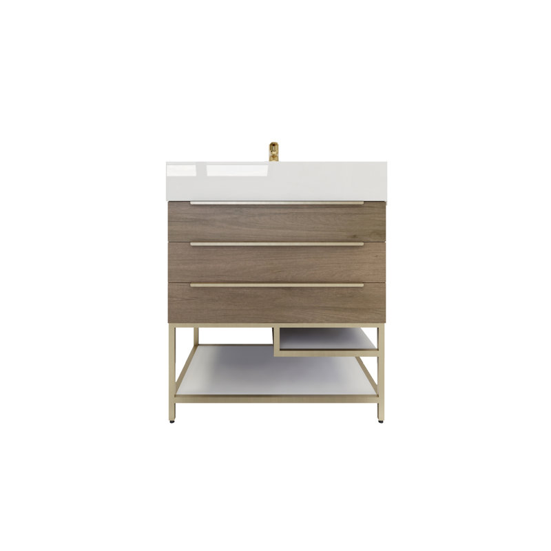 Ensemble de meuble-lavabo simple 30 po Glasgow, Chêne clair