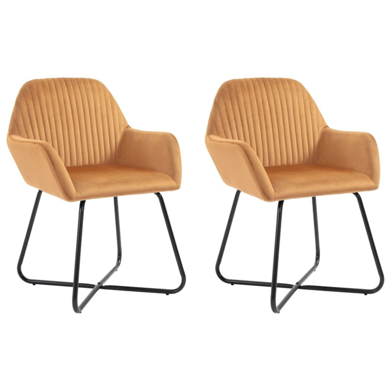 Dining Chairs Upholstered Chair with Metal Legs for Living Room Velvet, Cream