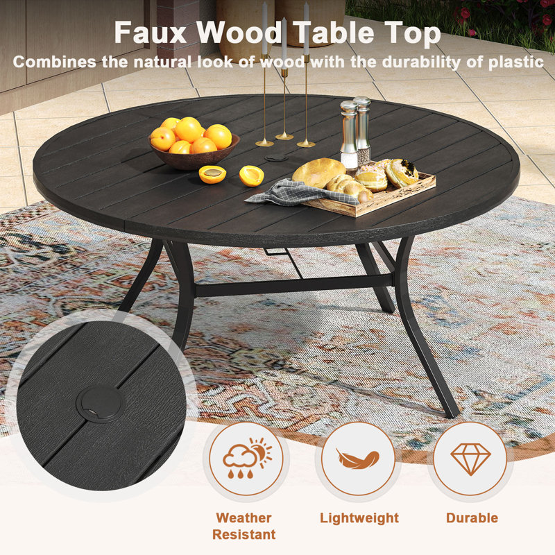 patio dining table, Black