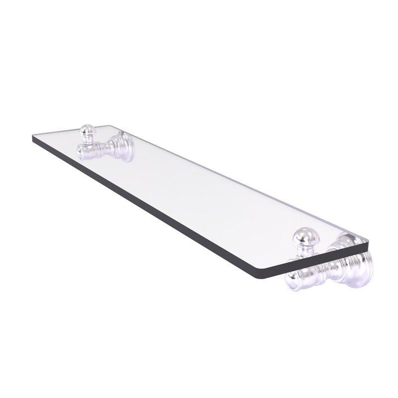 Tablette décorative en verre Freyja, H 2,4 po x l 22 po x P 5,54 po, Chrome satiné