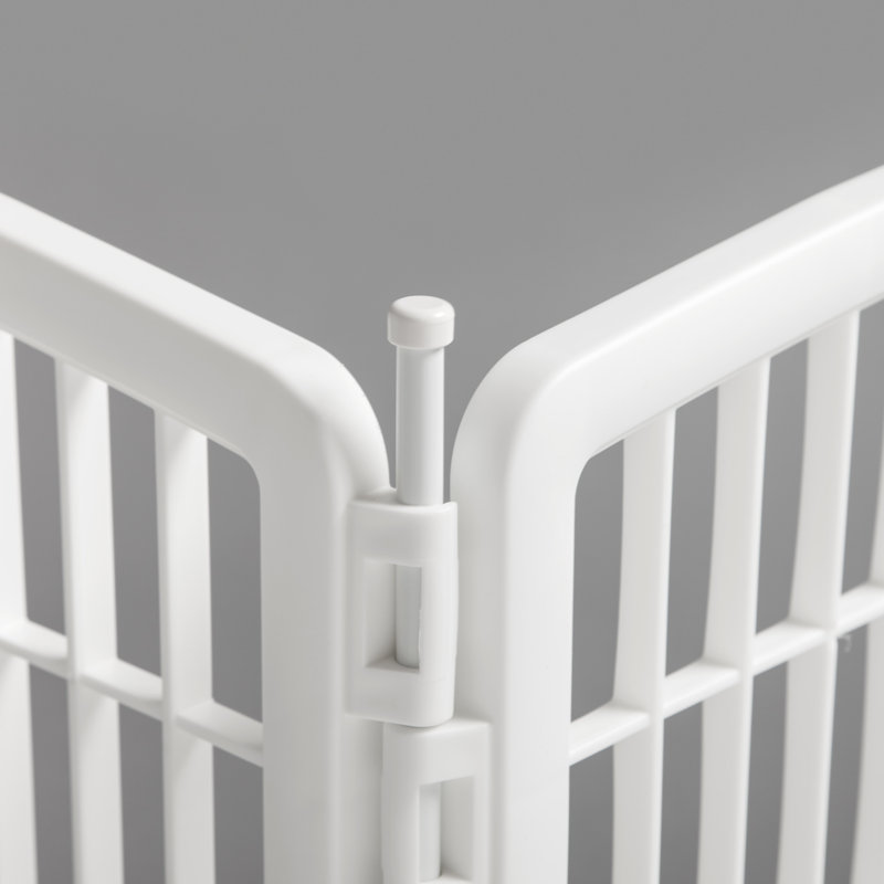 White 34" Heavy-Duty Plastic 8-Panel Pet Playpen with Door