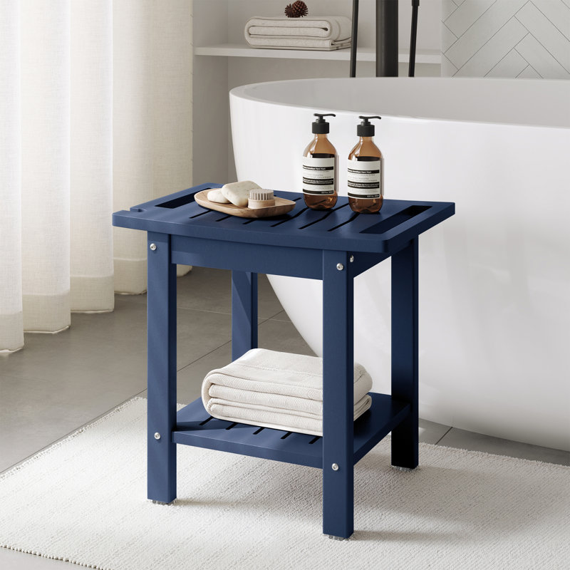 Banc de douche en poly, Marine