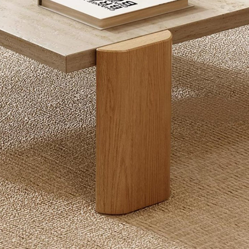 Table basse au design minimaliste et de niche, Burlywood, H 14,96 po x L 39,37 po x l 39,37 po