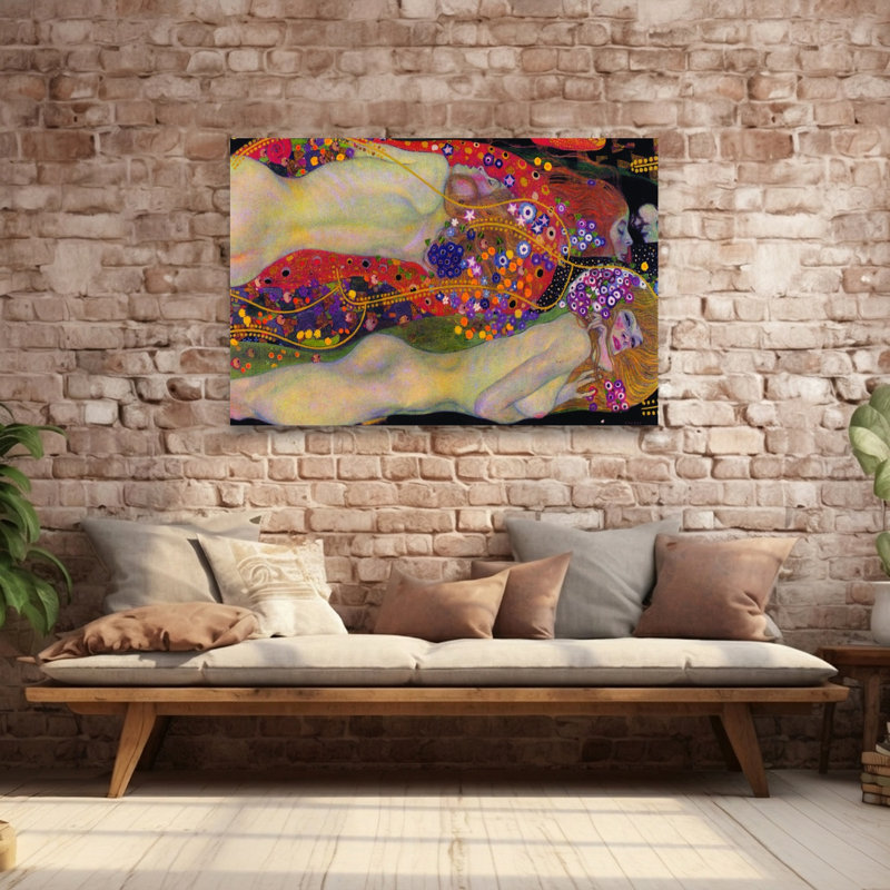 «Water Serpents II 1907 Classic Colorful Modern Flower», reproduction d'art mural, 40" H x 60" W