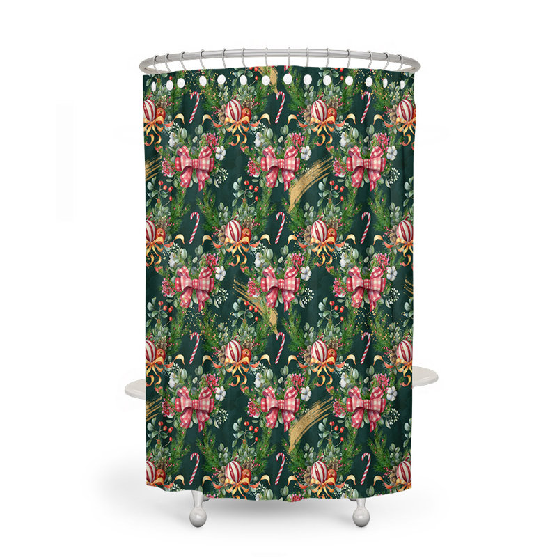 Rideau de douche simple à motif floral waroona, H 72 po x l 70 po