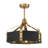 Kenmore 26" 6-Light Fandelier in Black with Warm Brass Accents with Remote Control-423562764
