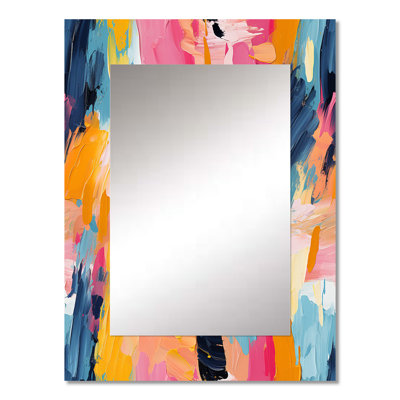 Colorful Paint Swirl Bliss - Abstract Large Mirror, Modern Decorative Wall Mirror, Printed Metal Art