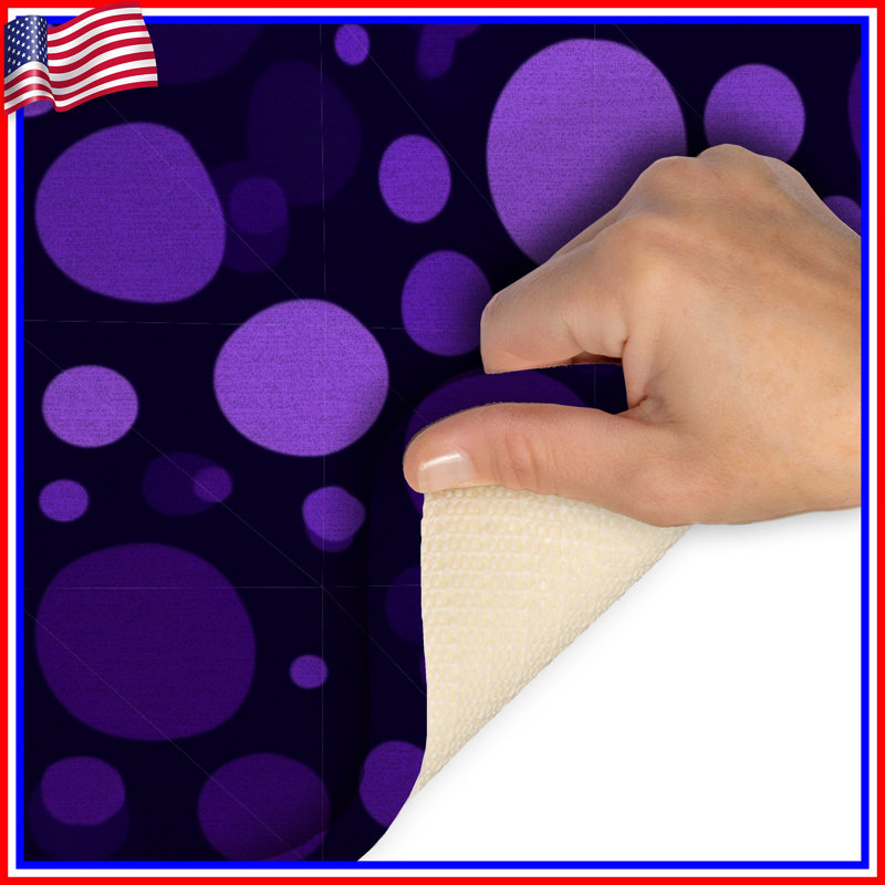 Motif de tapis de bain à pois moderne pour salle de bain, Simple - L 24 po x l 17 po, Pois mauves