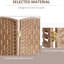 Paravent 6 pi de hauteur tissé - Naturel. Ajoutez de l'intimité avec style. Sur bois de peuplier. Pour les salles de lecture. Charnière pour une installation polyvalente. Cloisons de bureau portatives et pratiques élégantes. Diamant
