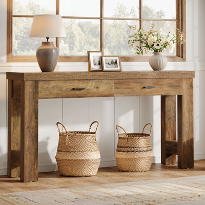 Console 63 po, table d'entrée avec 2 tiroirs Farmhouse