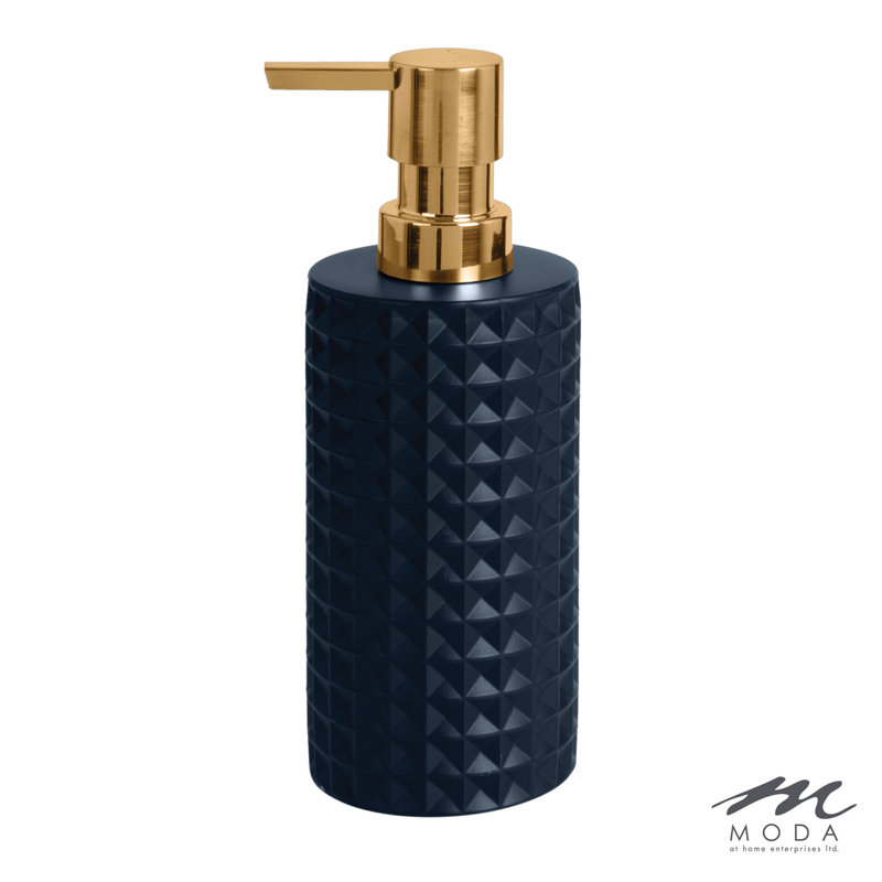 Braemar Soap / Lotion Dispenser, Navy/Gold