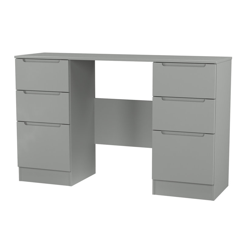 Taila Double Pedestal Desk, Gray