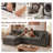 108" Cloud L-Shaped Modular Sectional Sofa, 2 Washable Cover Sets with Ottoman, Oversized Deep Seat Living Room Couch for DIY Color Switch, Boneless Style (White & Grey)-1865112579