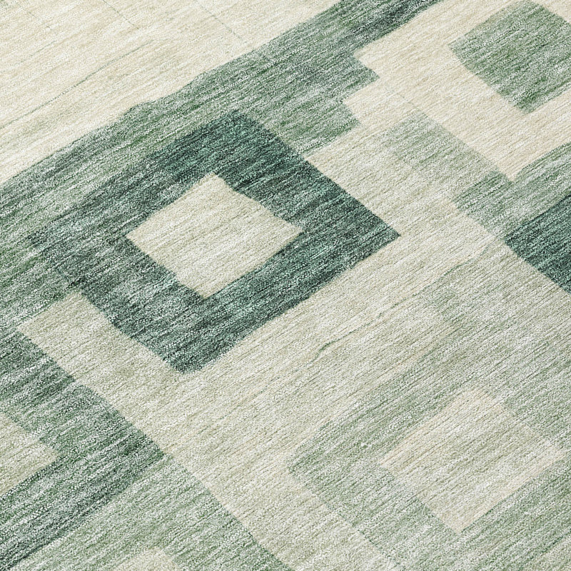 Tapis vert Cicel ACN1142 intérieur / extérieur lavable à la machine, Rond 8 pi
